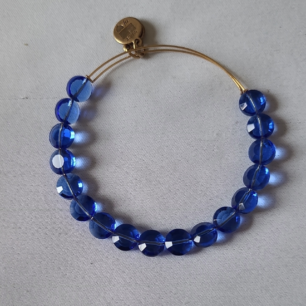 Blue and Gold Beaded Bracelet with Elegant Design